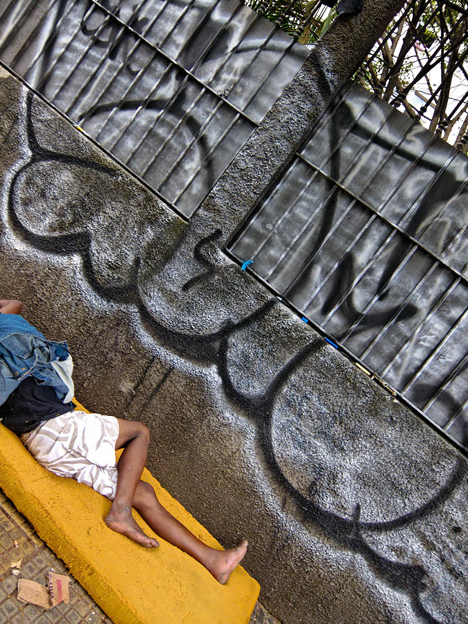 Man Sleeping in Sao Paulo #1 Photograph by Julie Niemela