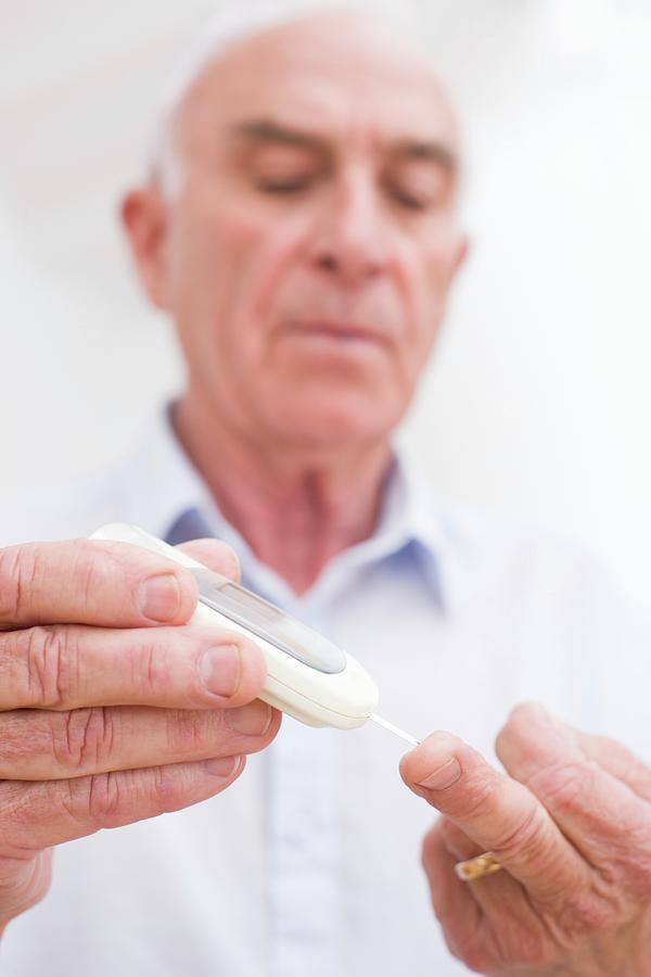 Man Testing Glucose Photograph By Science Photo Library Fine Art America