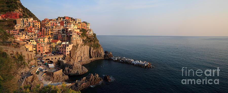 Manarola at sunset in the Cinque Terre Italy #2 Photograph by Matteo Colombo