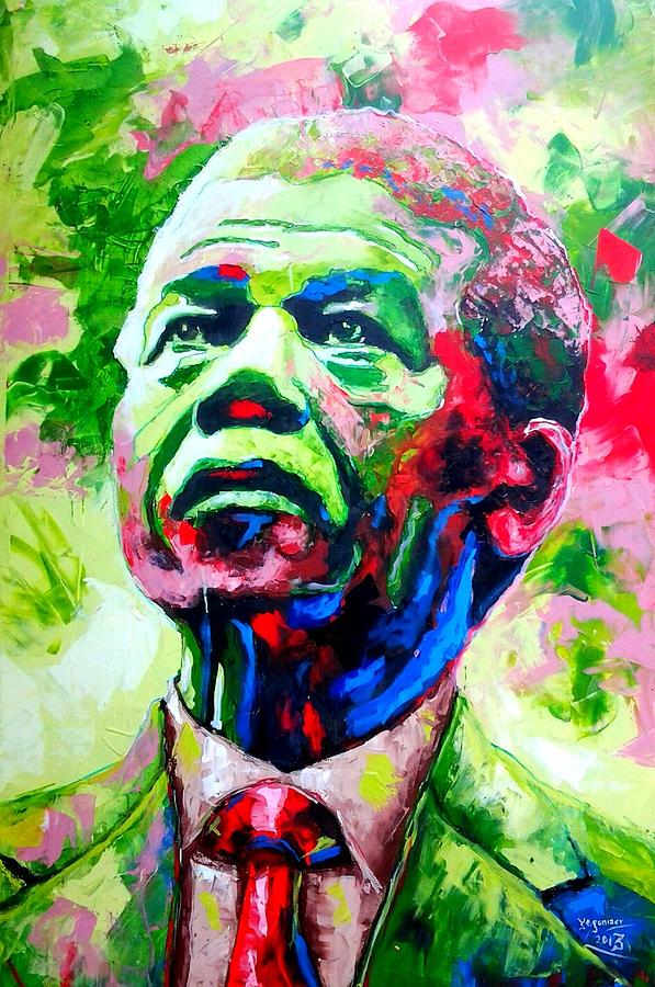 Portrait Painting - Mandela #1 by Yegonizer Art