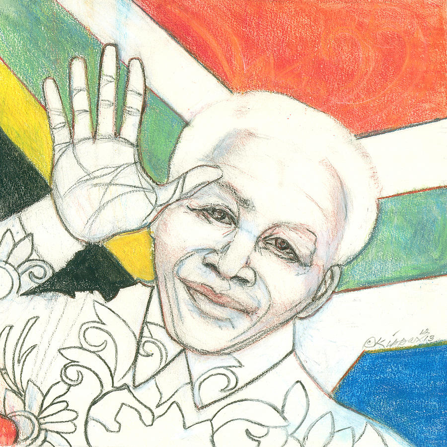 Mandela Mandala Drawing by Kippax Williams