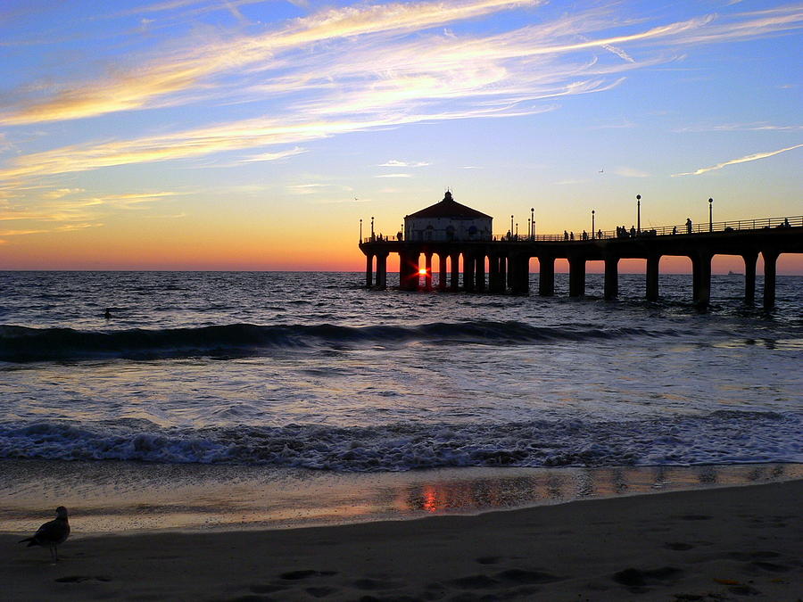 Manhattan Beach Pier Sunset #1 Photograph by Jeff Lowe