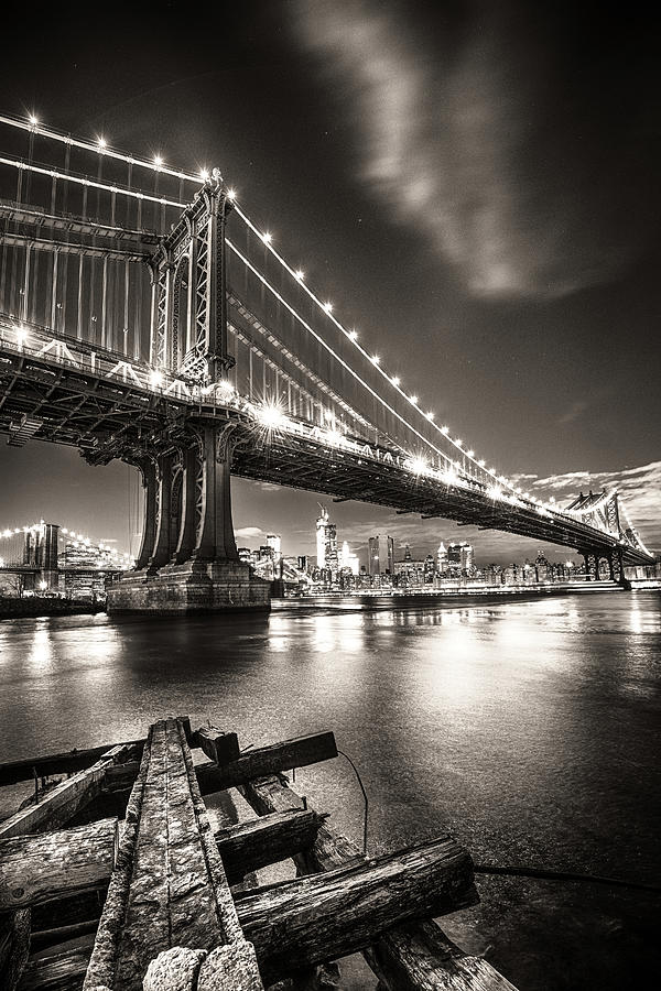 Manhattan Bridge New York #1 Photograph by Ferrantraite