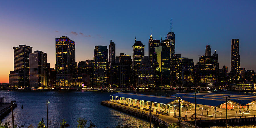 Manhattan Skyline, Ny, Ny At Sunset #1 Photograph by Panoramic Images