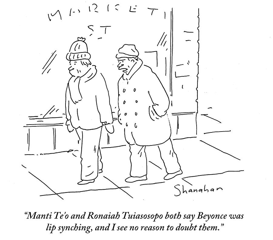 Manti Teo And Ronaiah Tuiasosopo Both Say Drawing by Danny Shanahan Manti Teo And Ronaiah Tuiasosopo Both Say Drawing by Danny Shanahan