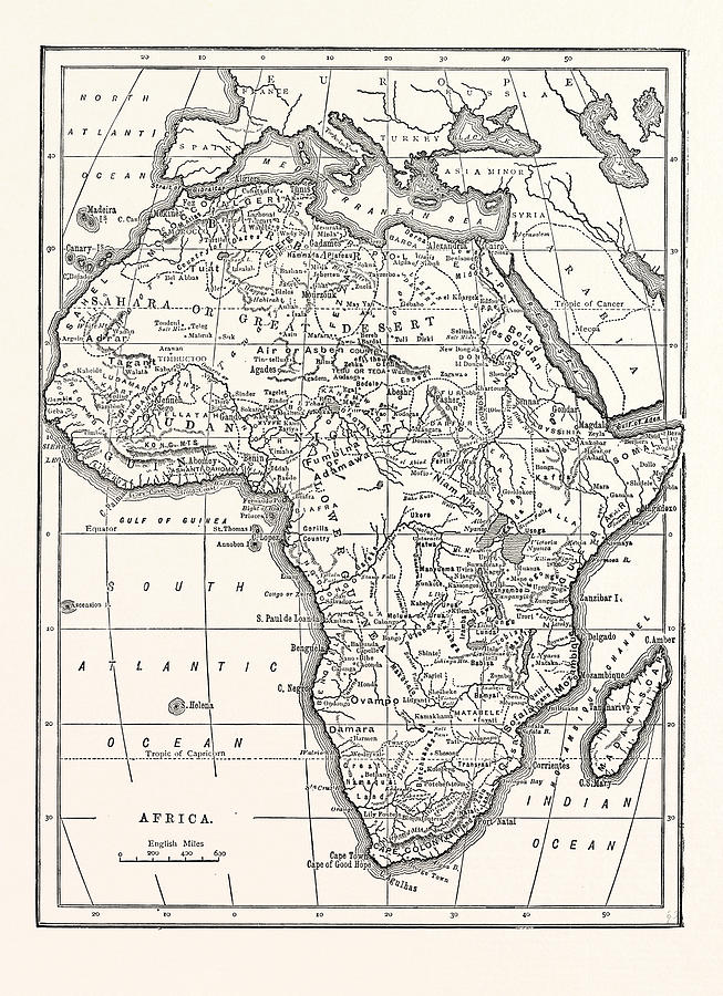 Map Of Africa Drawing by Litz Collection - Fine Art America