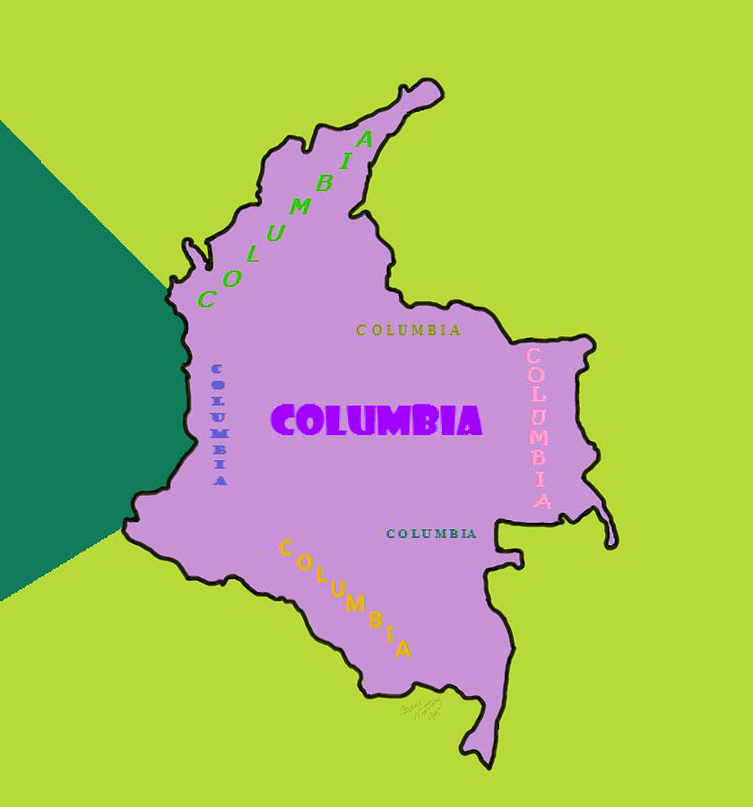 Map of Columbia #1 Painting by Bruce Nutting