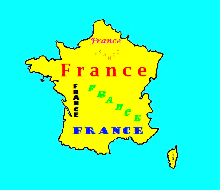 Map of France #1 Painting by Bruce Nutting