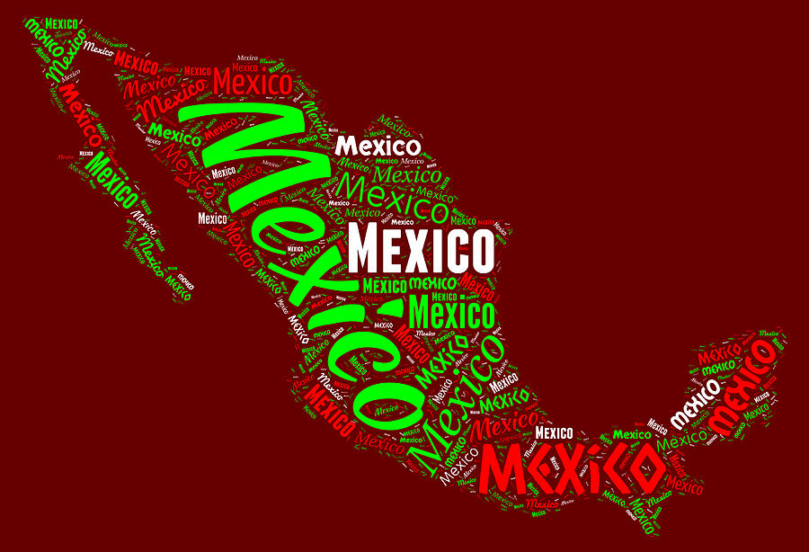 Map of Mexico #1 Painting by Bruce Nutting