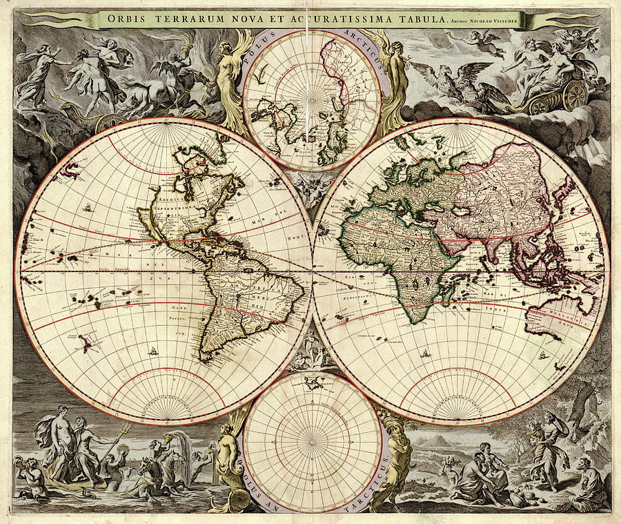 Map Of The World #1 Photograph by Library Of Congress, Geography And Map Division/science Photo Library