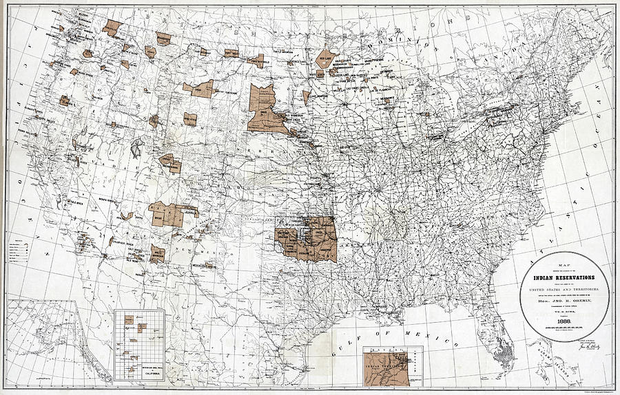 Map Reservations, 1888 Painting by Granger - Fine Art America