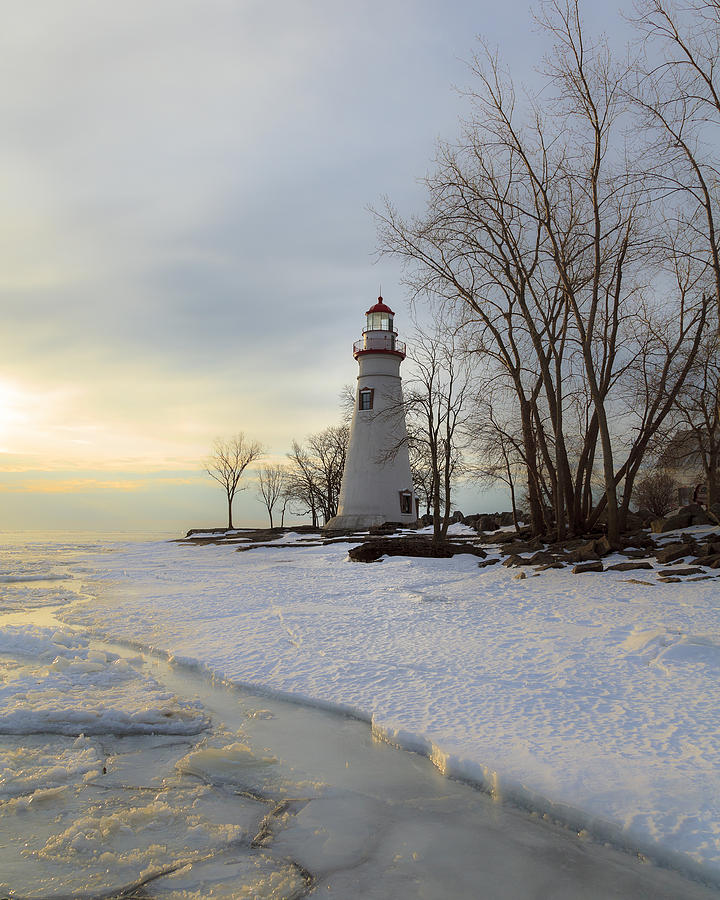 Marblehead Lighthouse Winter Sunrise #1 Photograph by Jack R Perry