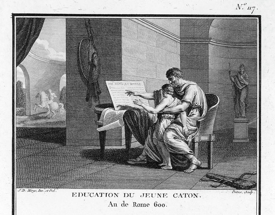 Politician Drawing - Marcus Porcius Cato (234-149 Bc), Roman #1 by Mary Evans Picture Library