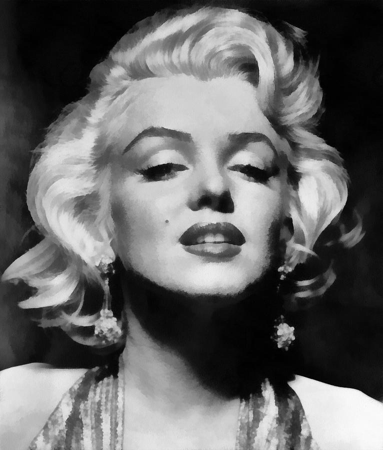 Marilyn Monroe Digital Art - Marilyn Monroe - Black and White  #1 by Georgia Clare