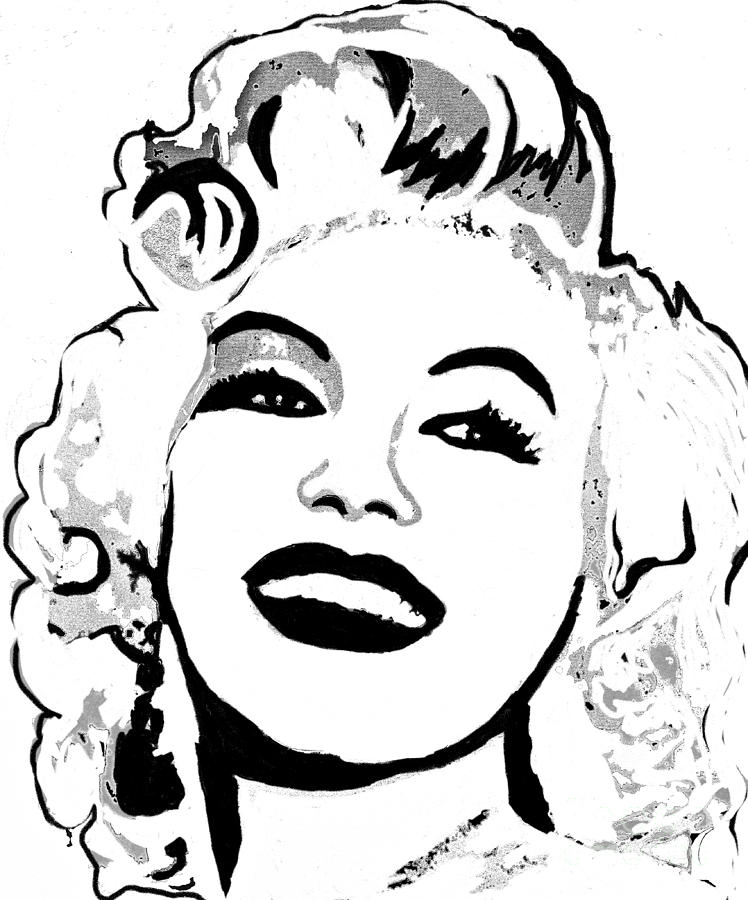 Marilyn what a beautiful Girl #1 Painting by Saundra Myles