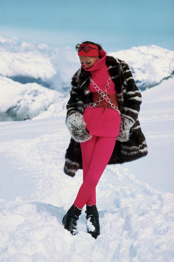 Marisa Berenson In The Snow #1 Photograph by Arnaud de Rosnay