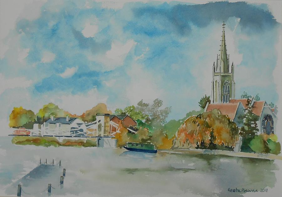 Landscape Painting - Marlow on Thames by Geeta Yerra