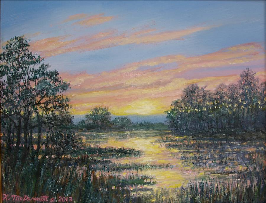 Sunset Painting - Marsh Sketch # 2 by Kathleen McDermott