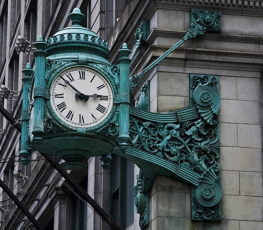Marshall Fields Great Clock #1 Photograph by Roger Lapinski