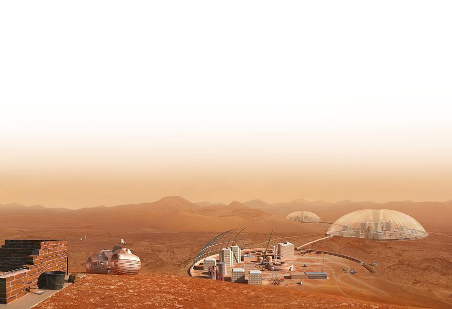 Space Photograph - Martian settlement, artwork #1 by Science Photo Library