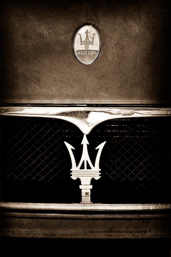 Maserati Hood - Grille Emblems #1 Photograph by Jill Reger