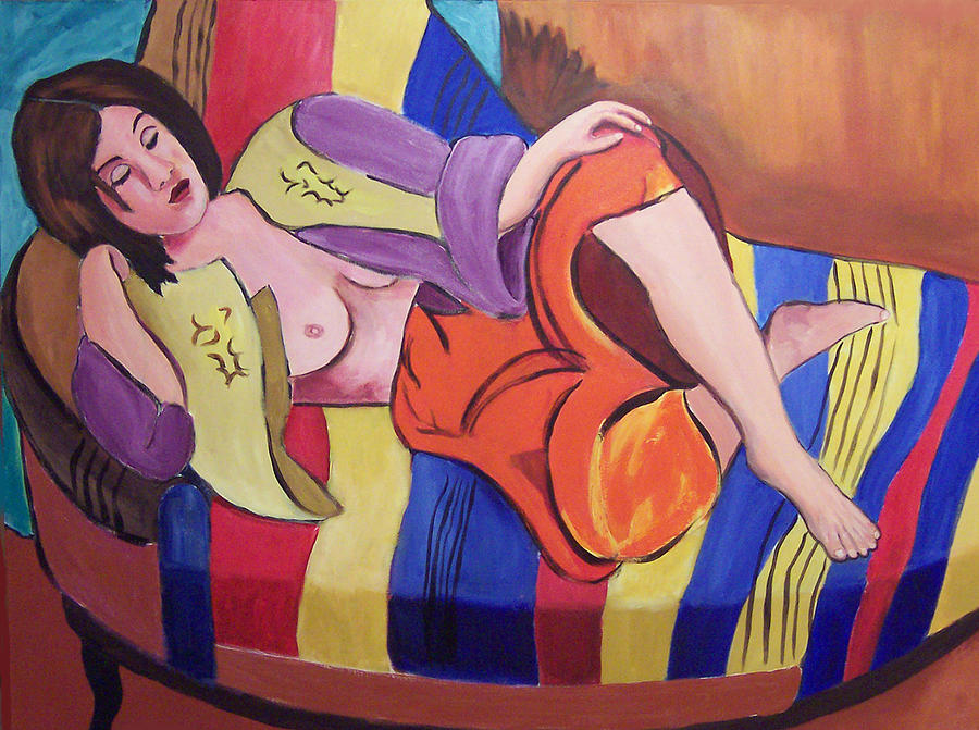 Figure Painting - Matisse Girl on chaise #1 by Scott Bowlinger