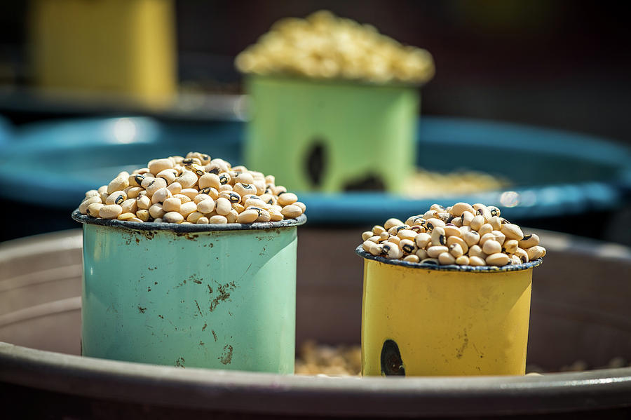 Bowl Photograph - Maun, Botswana, Africa- Beans In Cups #1 by Edwin Remsberg