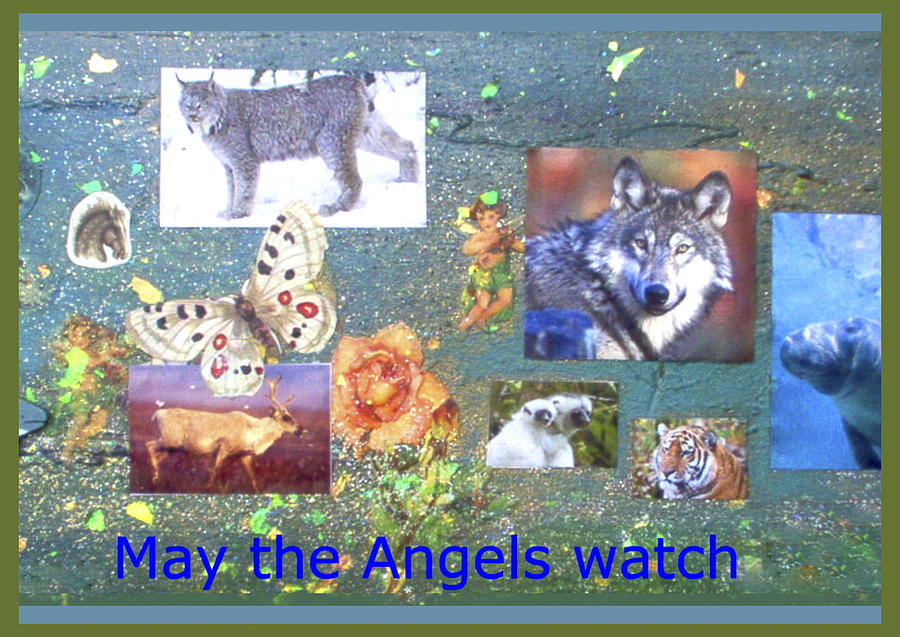 May the Angels Watch #1 Mixed Media by Mary Ann Leitch