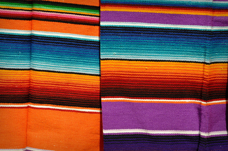 Mayan Mexican Colorful Blankets #1 Photograph by Brandon Bourdages