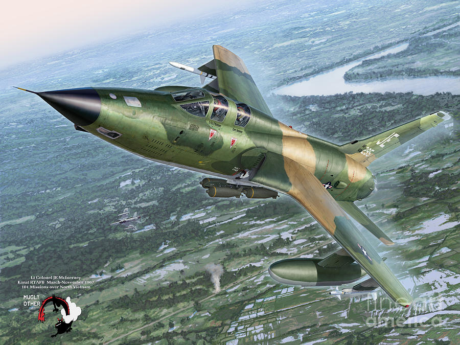 F-105 Thunderchief Digital Art - Mc Inerneys Thud -With Mugly Other Design by Stu Shepherd