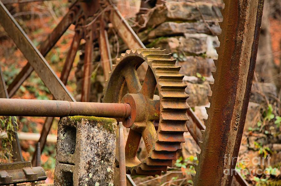 McClungs Grist Mill Gears #1 Photograph by Adam Jewell