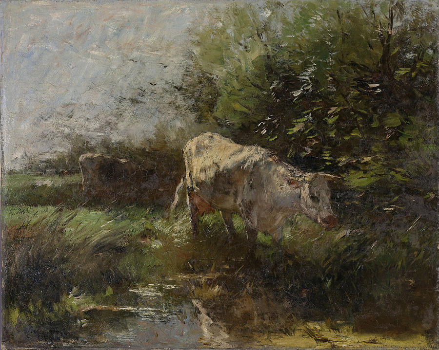 Meadow With Cows, Willem Maris Drawing by Litz Collection - Fine Art ...