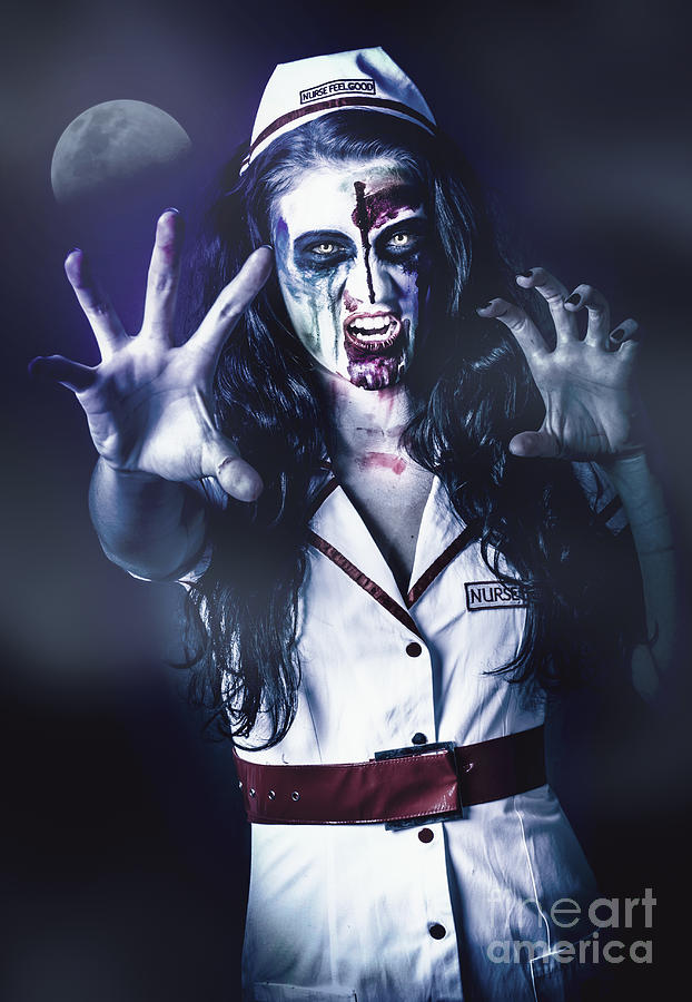 Medical Zombie Looking To Kill At Dead Of Night Photograph