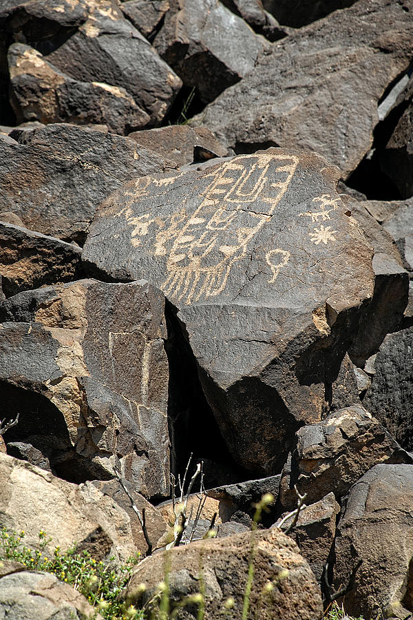 Medicine bag petroglyph Photograph by John Bennett