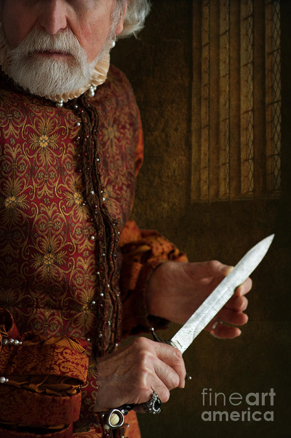 Knife Still Life Photograph - Medieval Tudor Man With Dagger #1 by Lee Avison