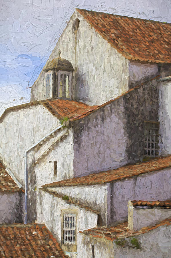 Medieval Village of Obidos #1 Painting by David Letts