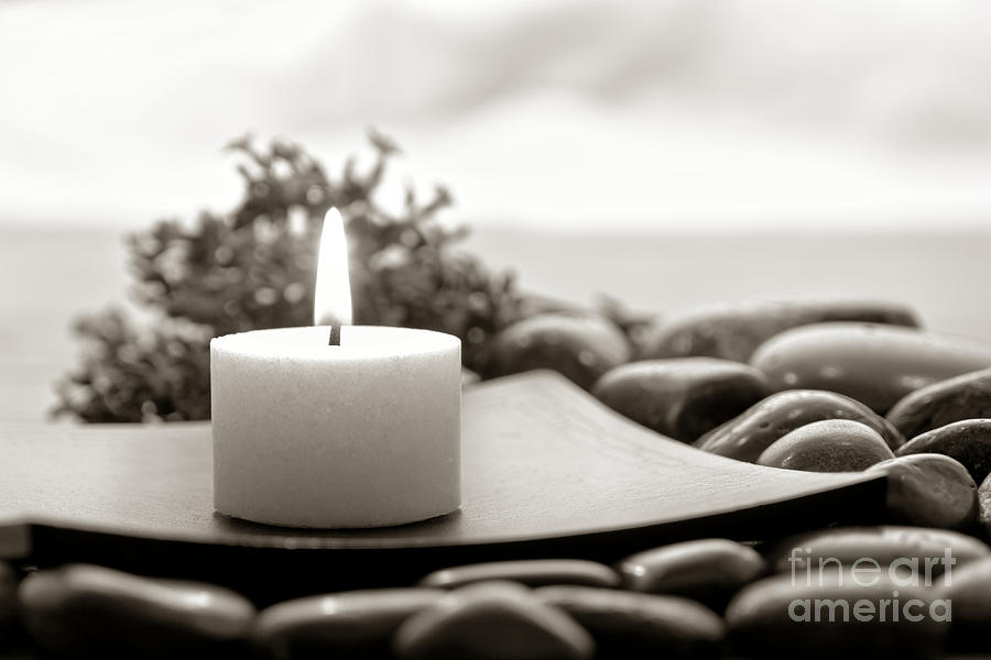 Flower Photograph - Meditation Candle #1 by Olivier Le Queinec