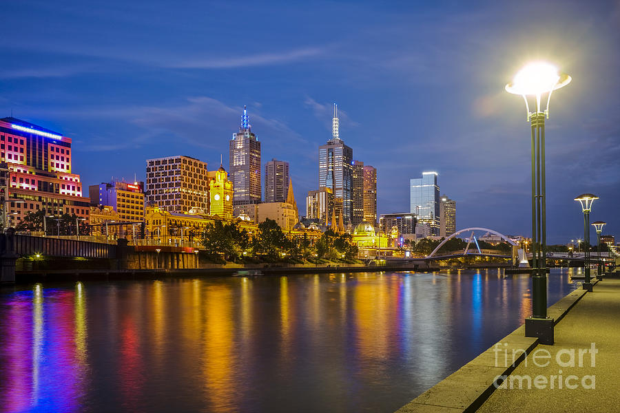 City Photograph - Melbourne Skyline at Twilight #1 by Colin and Linda McKie