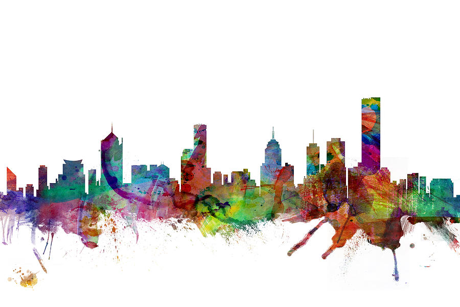 Melbourne Digital Art - Melbourne Skyline #1 by Michael Tompsett