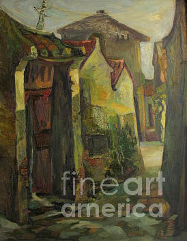 Landscape Painting - Memory street #1 by Le Thi Viet Ha