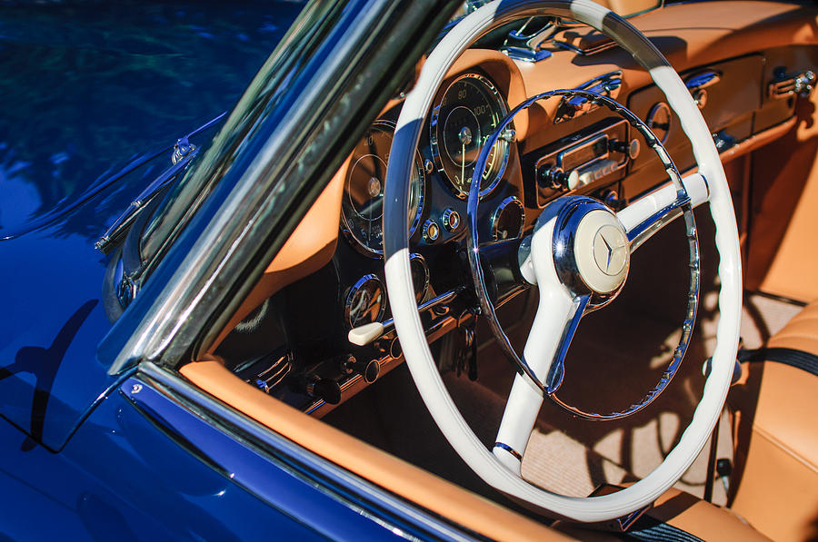 Mercedes-Benz 190SL Steering Wheel #1 Photograph by Jill Reger