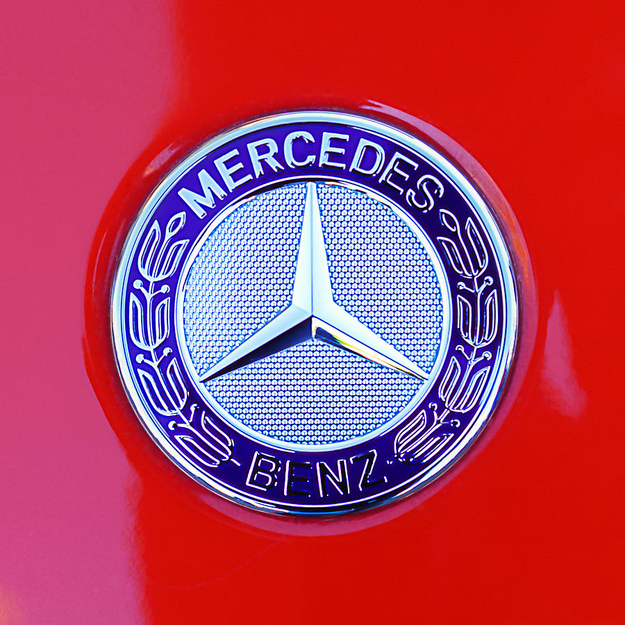 Car Photograph - Mercedes-Benz 6.3 Gullwing Emblem #1 by Jill Reger