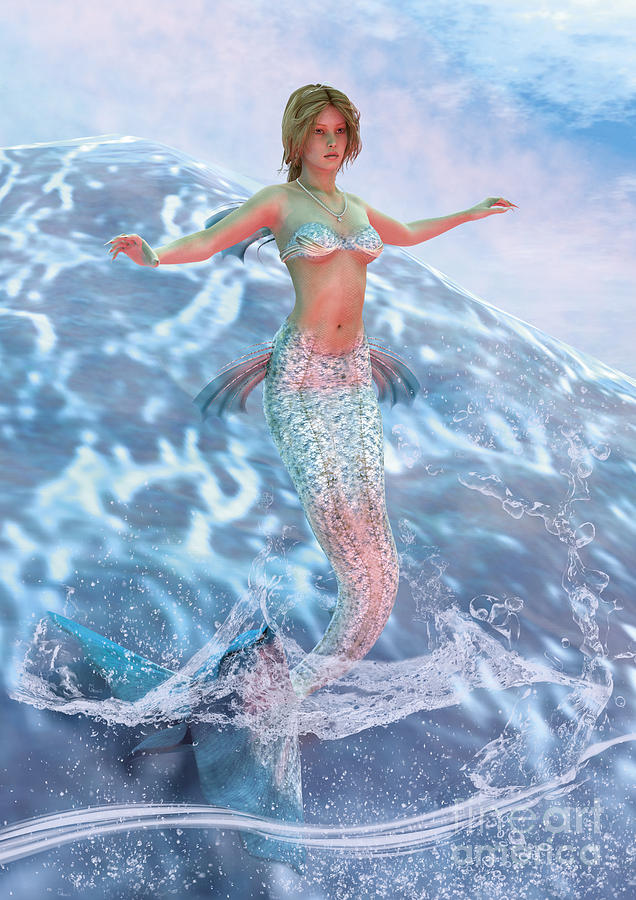 Mermaid Digital Art - Mermaid #1 by Design Windmill