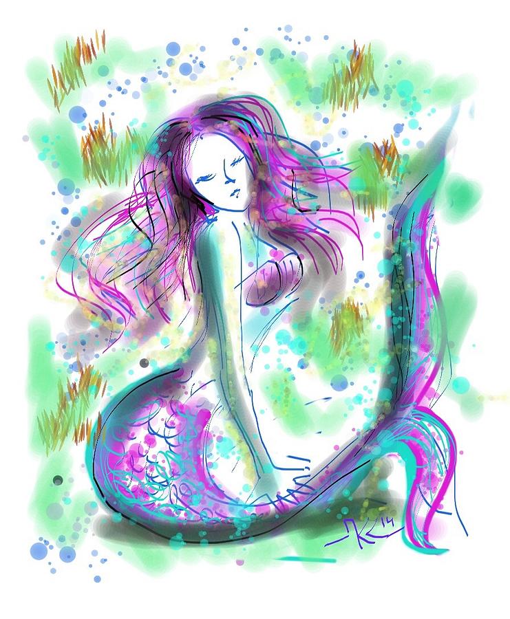 Mermaid #1 Digital Art by Katerina Kovatcheva