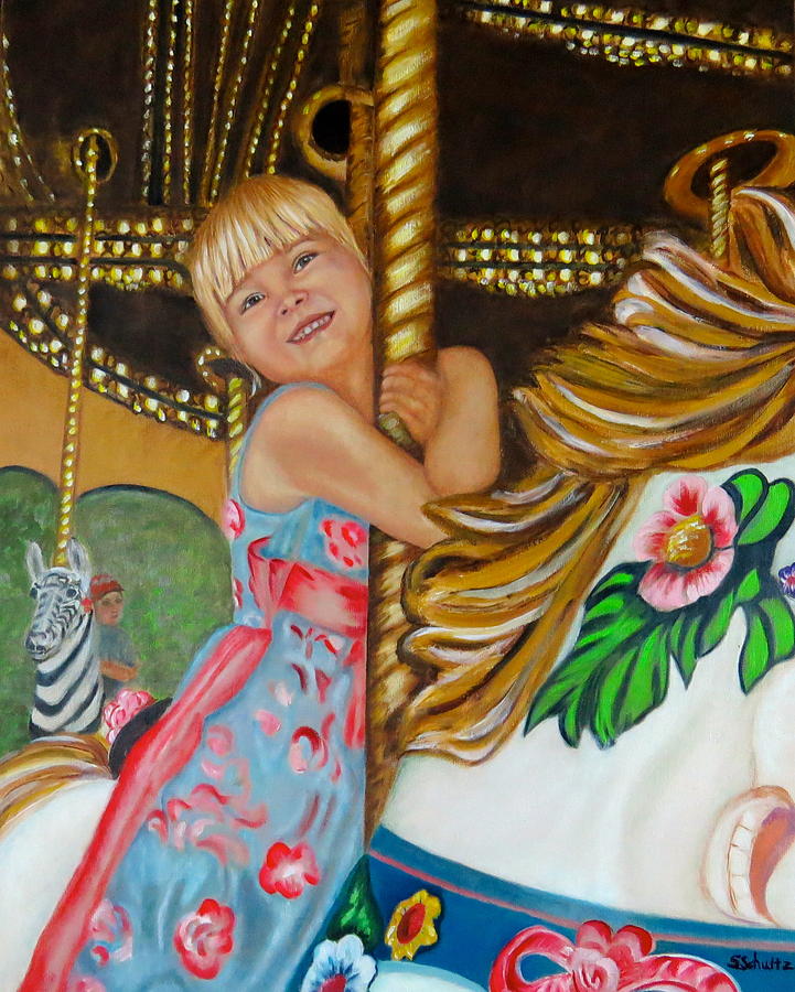 Horse Painting - Merry-Go-Round by Sharon Schultz