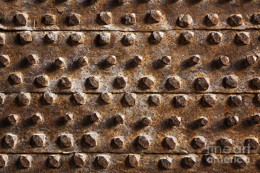 Abstract Photograph - Metal Door at the Citadel of Aleppo Syria #1 by Robert Preston