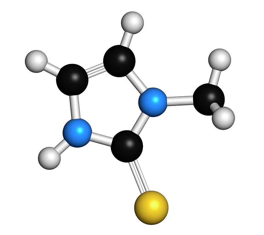 Methimazole Hyperthyroidism Drug Molecule Photograph by Molekuul - Fine ...