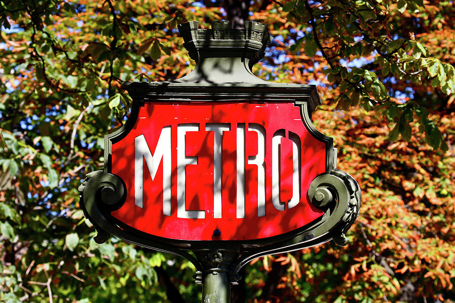 City Photograph - Metro Sign, Paris, France #1 by Panoramic Images