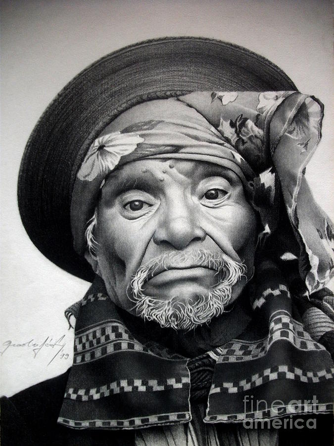 Portrait Drawing - Mexico 1 by Miro Gradinscak