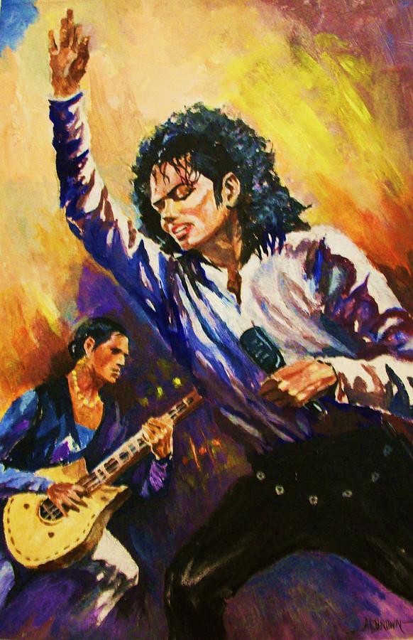 Michael Jackson in Concert Painting by Al Brown